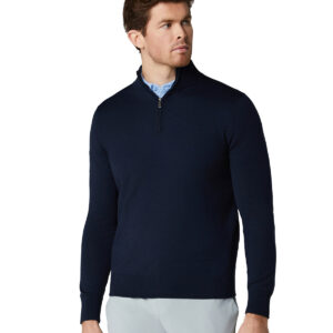 1/4-zip merino blend sweater
